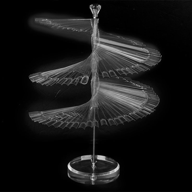 Pro Spiral Fan Shape Display Stand Holder for 120pc False Nail Art Polish B H6B7