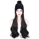 Women Cap Wig Hat Light Curly Long Synthetic Girl Hair Winter