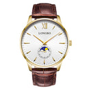 LONGBO 5008 The Sun The Moon The Stars Leather Band Waterproof Men Women Quartz Watch