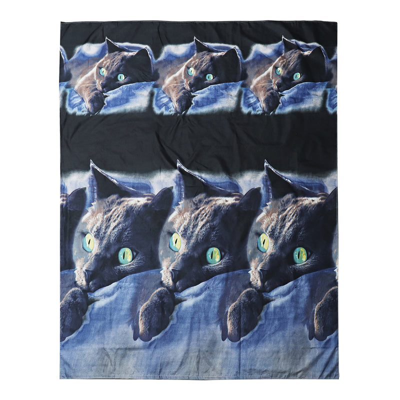 3D Cat Cotton Queen King Double Duvet Quilt Cover Sheet Pillowcase Bedding Sets