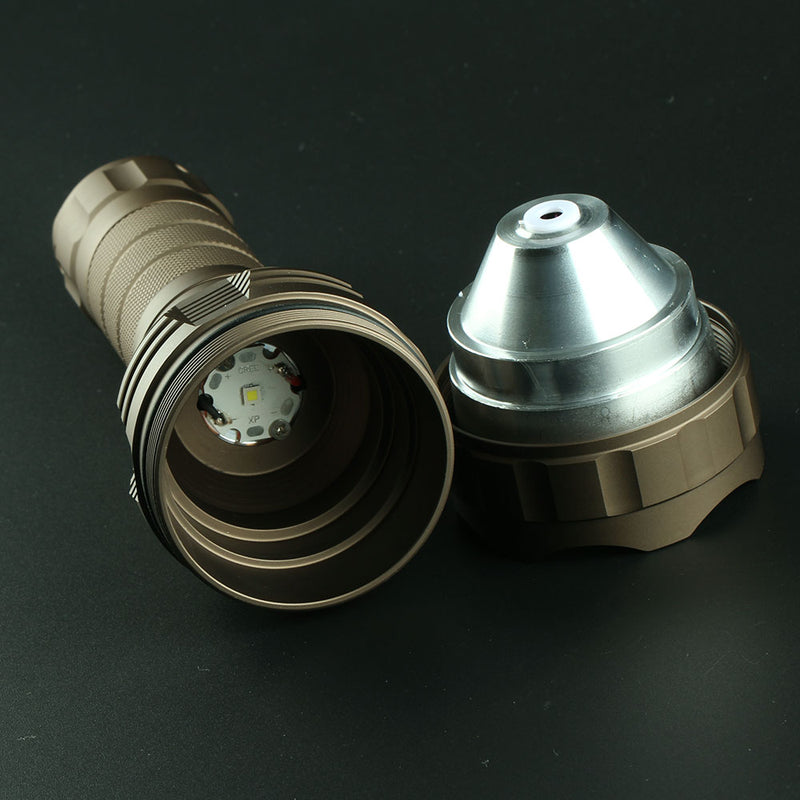 1Pcs Sand Silver Color Convoy L2 DIY 18650/26650 Extension Tube Flashlight Body Host Without LED & Driver