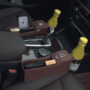 Leather Car Seat Crevice Storage Bag Box Money Pot Beverage Holder Car Seat Pocket Organizer