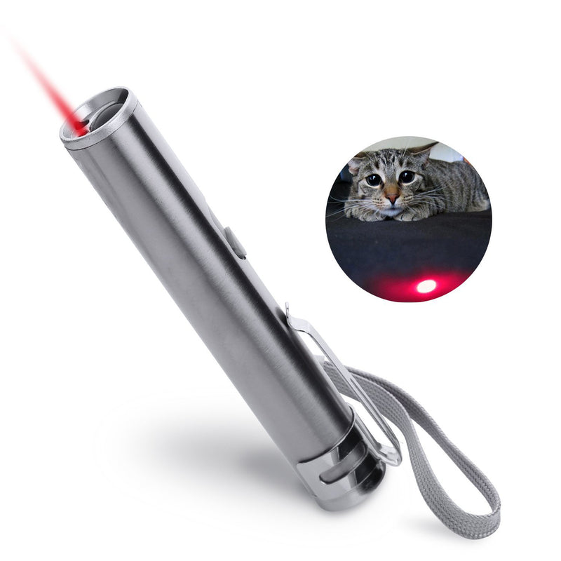 Loskii PT-31  USB Rechargeable Pet Toys Cat Training Toy Laser Pointer With LED Flashlight