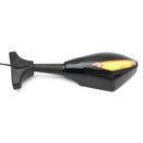 Pair Motorcycle LED Arrow Turn Signal Rear View Mirrors For Honda/Suzuki/Kawasaki/Yamaha