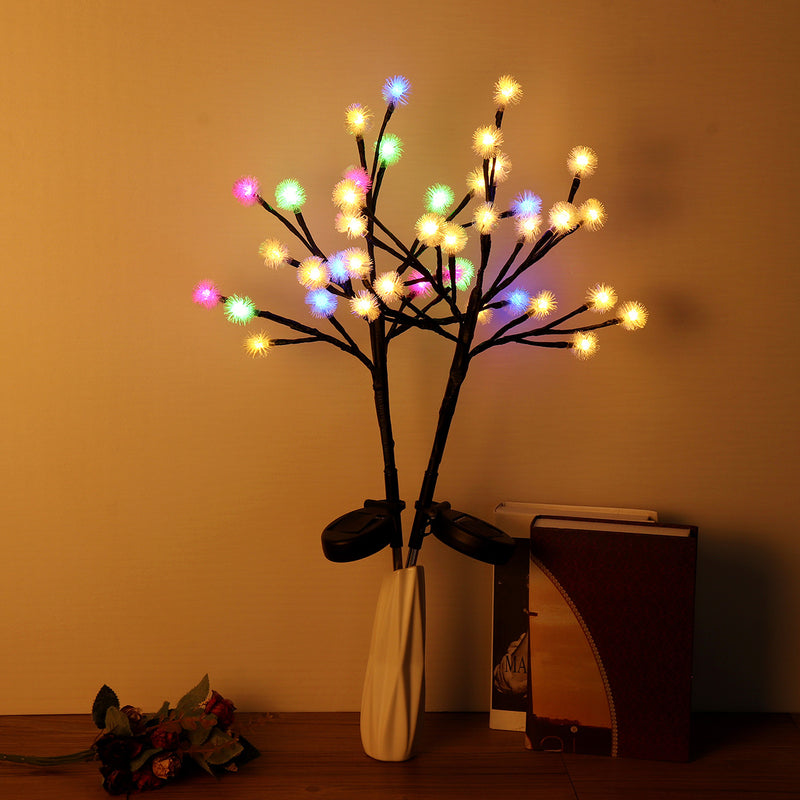 Outdoor Waterproof Solar Powered Pinecone Shape Tree Branch LED String Holiday Light for Patio Decor