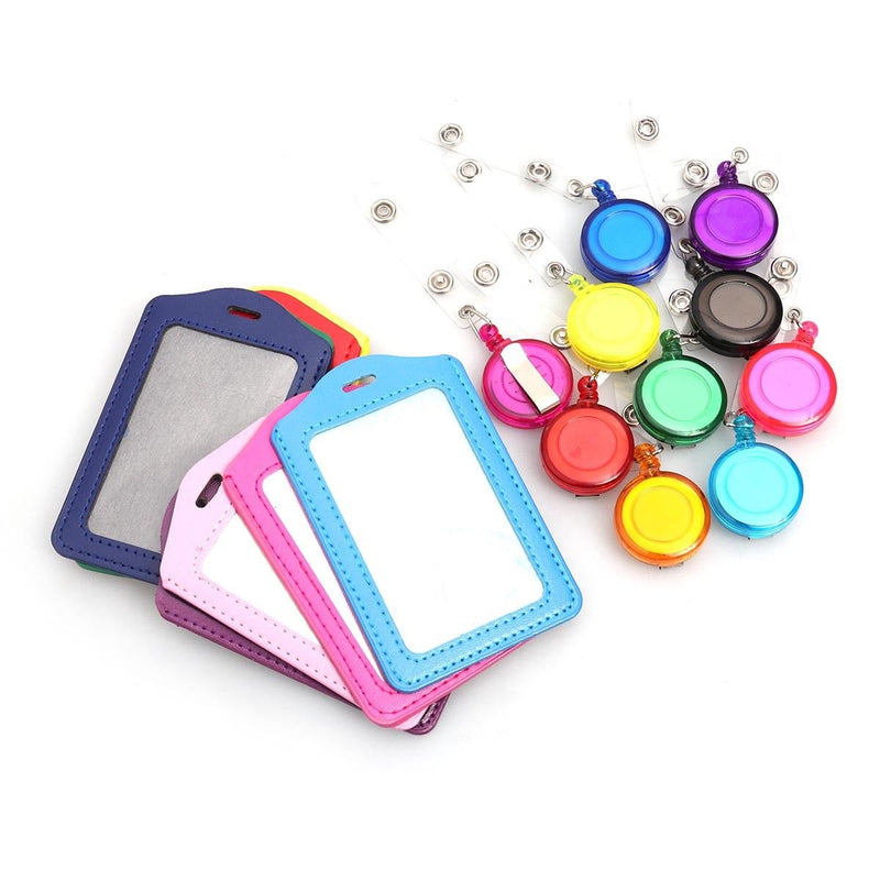 10pcs Retractable Lanyard ID Work Badge Card Holder Business Employee