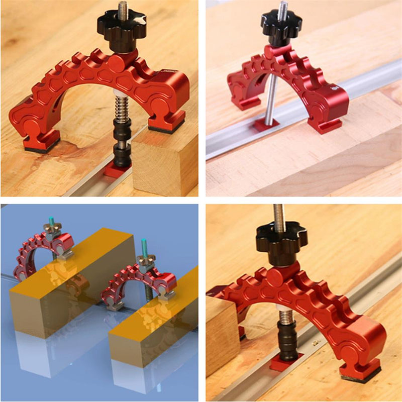 Aluminum Alloy Knuckle Clamp Adjustable Press Plate T-Track Clamp Quick Acting Hold Down Clamp Precision Woodworking Tool
