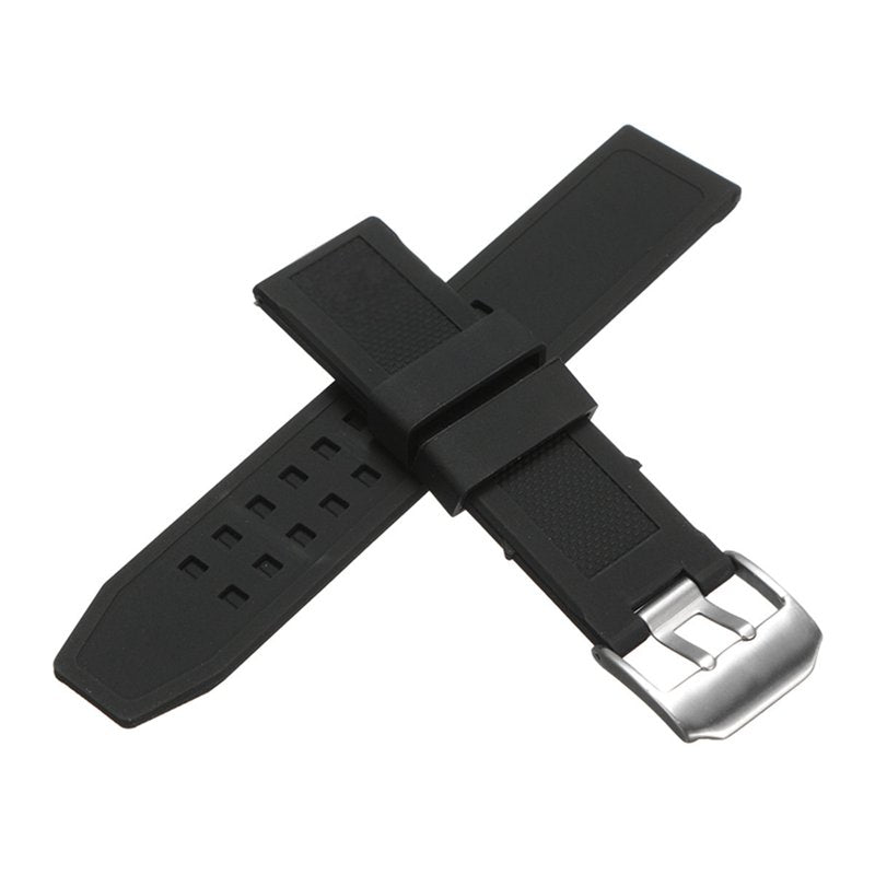 DEFFRUN Replacement 23mm Silicone Rubber Black Watch Band Strap Bracelet For Luminox