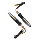 4pcs 15LED Flowing Turn Signal Lights Indicators White&Amber Blinker Motorcycle Universal