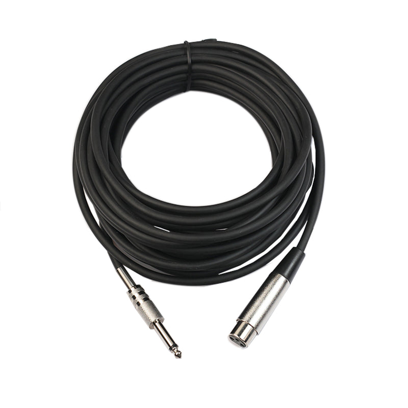 1.8/ 3M REXLIS BK3045K1 3-Pin Female XLR To 1/4" Male Mono Microphone Audio Cable
