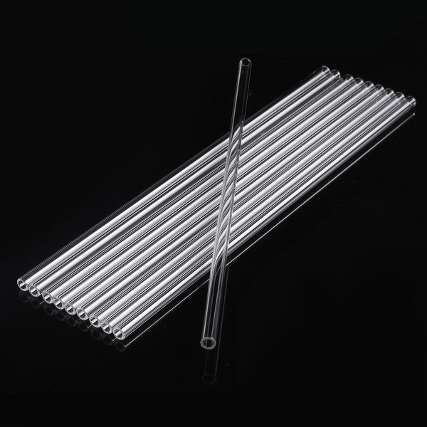 10Pcs 300mm Length OD 7mm 2mm Thick Wall Lab Borosilicate Glass Blowing Tube