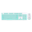 XINMENGN520 2.4GHz Wireless Retro Keyboard and Mouse Combo Set for School Office Use