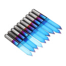 Drillpro 10pcs 0.1/0.2/0.3/0.4/0.5mm 45 Degree Flat Bottom PCB Engraving Bit Blue NANO Coated Carbide CNC Router Tool