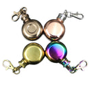 1oz 28ml Mini Stainless Steel Round Hip Flask With Keychain Liquor Alcohol Whiskey W-ine Pot