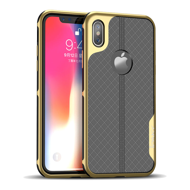 iPaky Plating Anti Fingerprint Protective Case For iPhone X Drop Resistant Heat Dissipation Hard PC