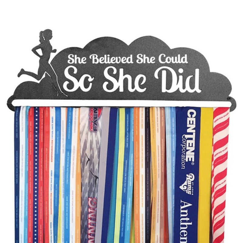 WR Hot Sale Runner's Medal Holder She Believes She Could File Holder Hang Up To 20~24 Medals