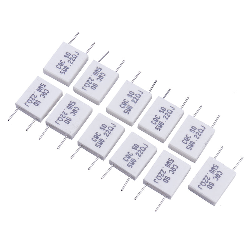 10pcs BPR56 5W 0.22R 0.22 Ohm 5w Non-inductive Ceramic Cement Resistor Wirewound Resistance
