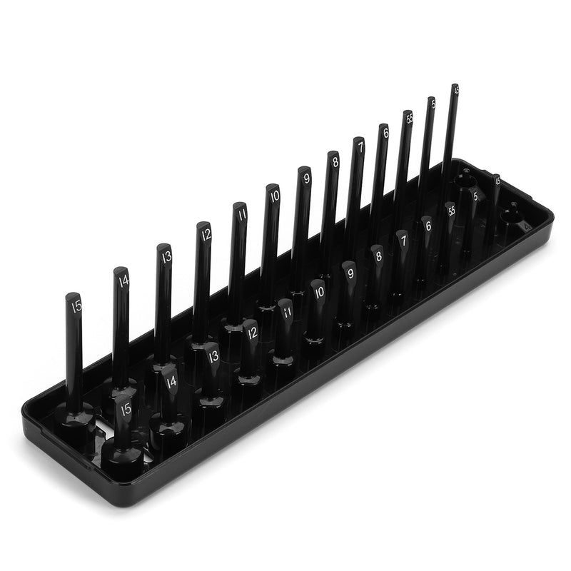 1/4 Inch Metric 28 Slot Socket Rack Storage Rail Tray Holder Shelf Organizer Machinery Parts