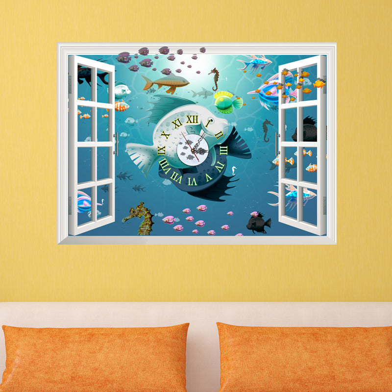 PAG 3D Large Removable Wallpaper clock Creative Wall Sticker Home Decoration