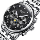 Aesop 9016G Full Steel Automatic Mechanical Watch 3ATM Waterproof Calendar Men Watch