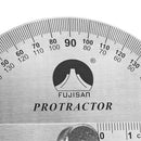 140mm 180 Degree Adjustable Protractor Multifunction Stainless Steel Roundhead Angle Ruler Mathematics Measuring Gauge Tool
