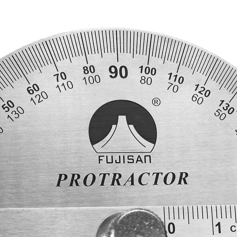 140mm 180 Degree Adjustable Protractor Multifunction Stainless Steel Roundhead Angle Ruler Mathematics Measuring Gauge Tool