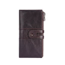 Ultra Slim Handcrafted Cowhide Leather Long Wallet Clutch RFID Blocking ID Card Holder Coin Purse