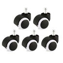 5Pcs 2 Inch Universal Office Home Chair Rubber Caster Wheels Floor Funiture Replacement