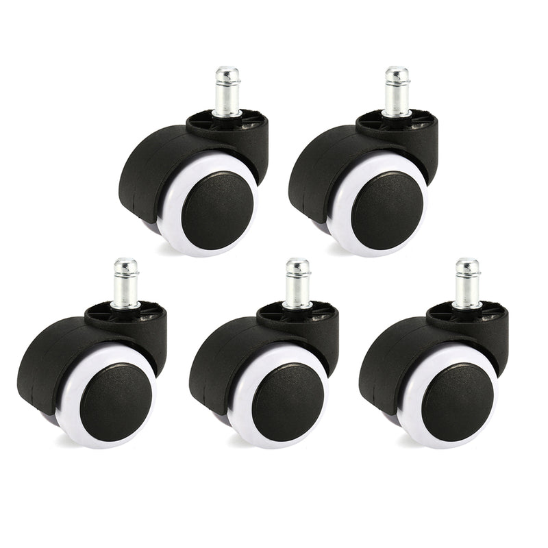 5Pcs 2 Inch Universal Office Home Chair Rubber Caster Wheels Floor Funiture Replacement