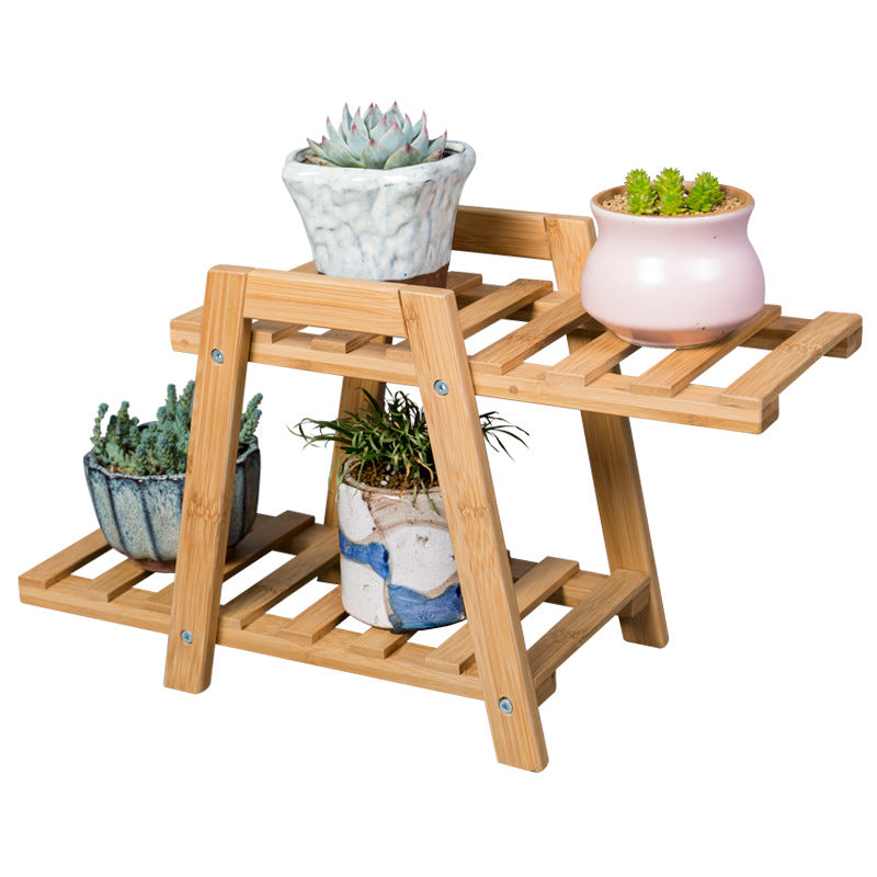Bamboo Wooden Plant Stand Indoor Outdoor Garden Planter Flower Pot Shelf
