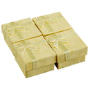 24 Pcs Ring Earring Jewelry Display Gift Box Bowknot Square Case yellow