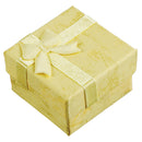 24 Pcs Ring Earring Jewelry Display Gift Box Bowknot Square Case yellow