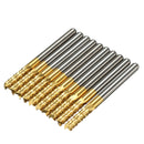 Drillpro 10pcs 3mm Carbide End Mill Cutter Titanium Coated Engraving Milling Cutter Carbide Rotary Burr