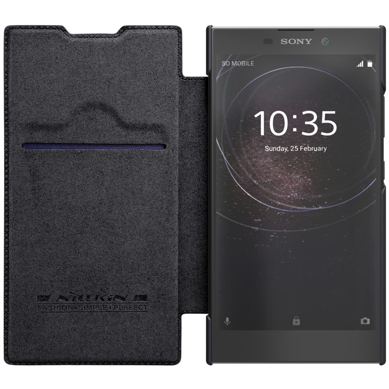 NILLKIN Flip Shockproof Card Slots Holder Full Cover PU Leather PC Protective Case for Sony Xperia L2