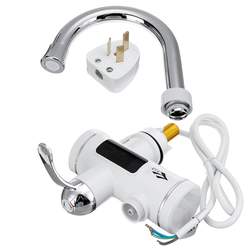 3000W Electric Heating Water Tap Temperature Display Hot Water Heater Faucet Home Bathroom