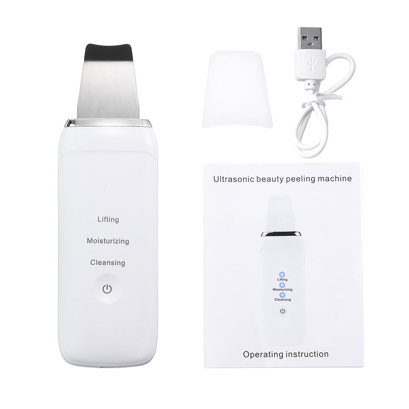 Facial Skin Scrubber Spatula Ultrasonic Blackhead Remover Pore Cleaner