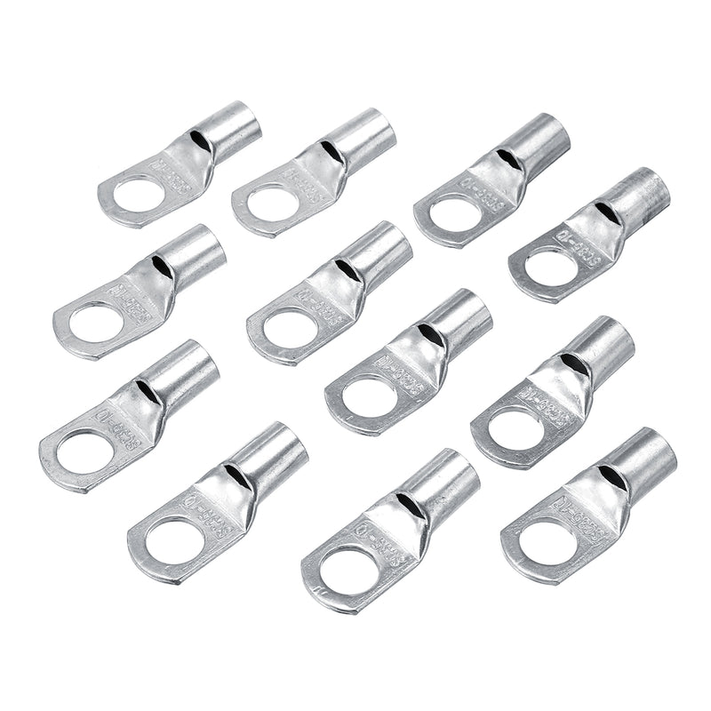 12 Pcs Copper Cable Lugs Wire Connector Terminal 2 AWG 35mm Hole 10mm Tinned Copper Terminals Conne