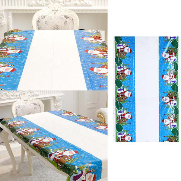 110 x 180CM Printed Pvc Disposable Tablecloth Merry Christmas Dinner Birthday Party Picnic Mat