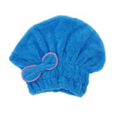 Useful minifiber dry hair hat quickly dry hair rolled towel cap (blue) Q1P3