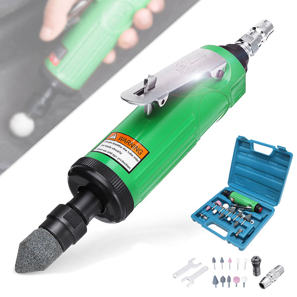 15 in 1 Pneumatic Air Angle Die Grinder Set 1/4" Mini Grinding Gas Polishing Wood Carving Tool