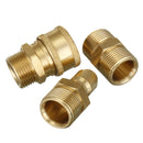 3pcs M22 To 3/8 Quick-Connect Pressure Washer Hose Coupling Pipes Fittings