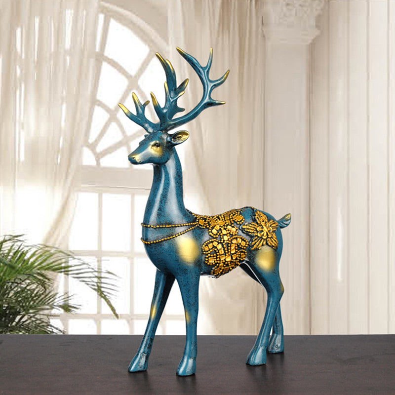 Nordic Style Resin Elk Figurines Furnishing Articles Originality Family Room Home Decorations