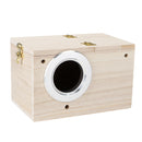 Budgie Nest Wooden Box Breeding Boxes Aviary Bird House Nesting w/ Stick Window Security