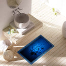 PAG 3D Bathroom Anti Slip Sea Fish Pattern Waterproof Floor Sticker Washable Shower Room Decor