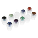 10Pcs Gemstone Essential Oil Bottles Refillable Roll-On Roller Storage Bottle Healing Crystals