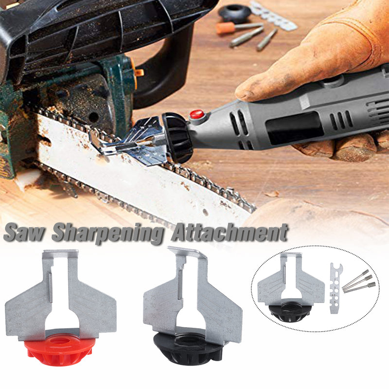 Saw Sharpening Attachment Sharpener Guide Drill Adapter Tool Kit for Steel Chain