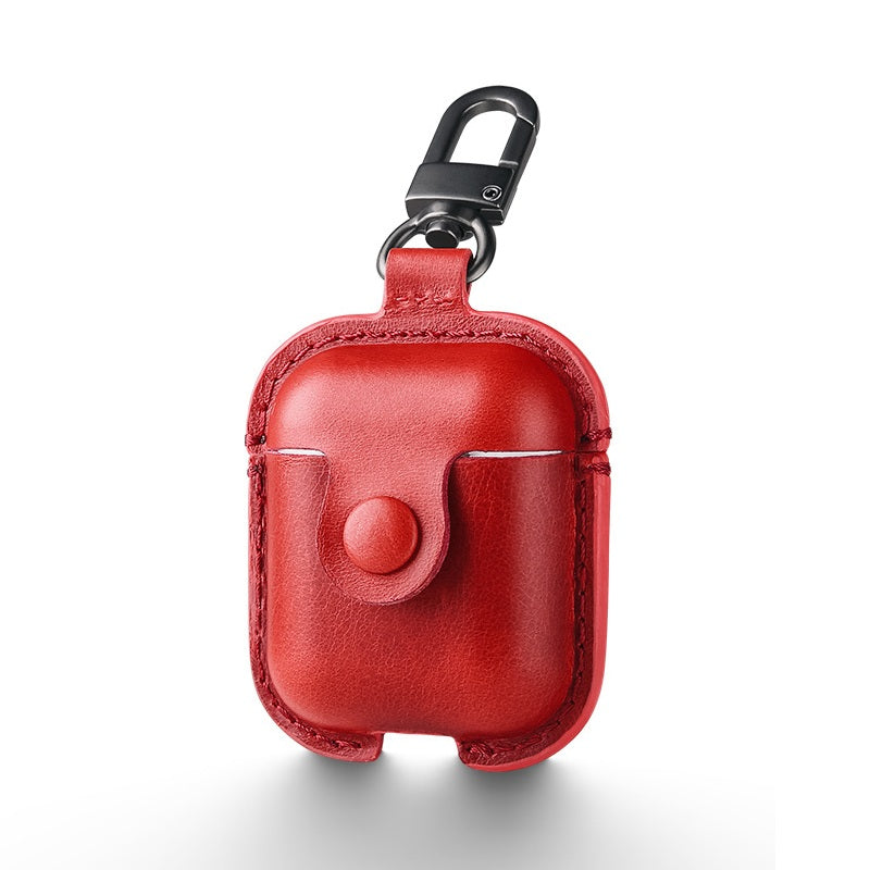 USAMS US-BH475 Earphone Bag Genuine Leather Protective Case Storage Cover for Airpods TWS Earphone