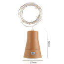 Solar Powered 8LEDs Cork Shaped Silver Wire Wine Bottle Fairy String Light for Christmas Party