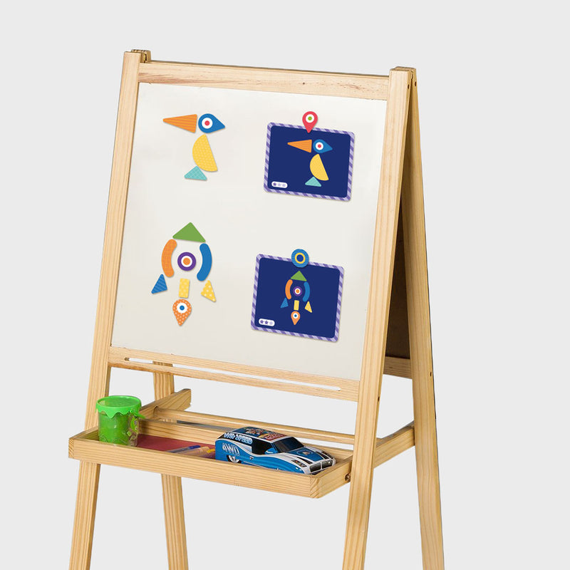 Xiaomi BE034 BE035 Magnetic Art Case Bravokids Geometric Art Case Traffic Art Case Jigsaw Puzzle Toy with Drawing Graffiti Board