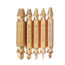 Drillpro 5pcs Double Side Damaged Screw Bolt Extractor Drill Bits Gold Oxide Edition Stripped Screw Removers